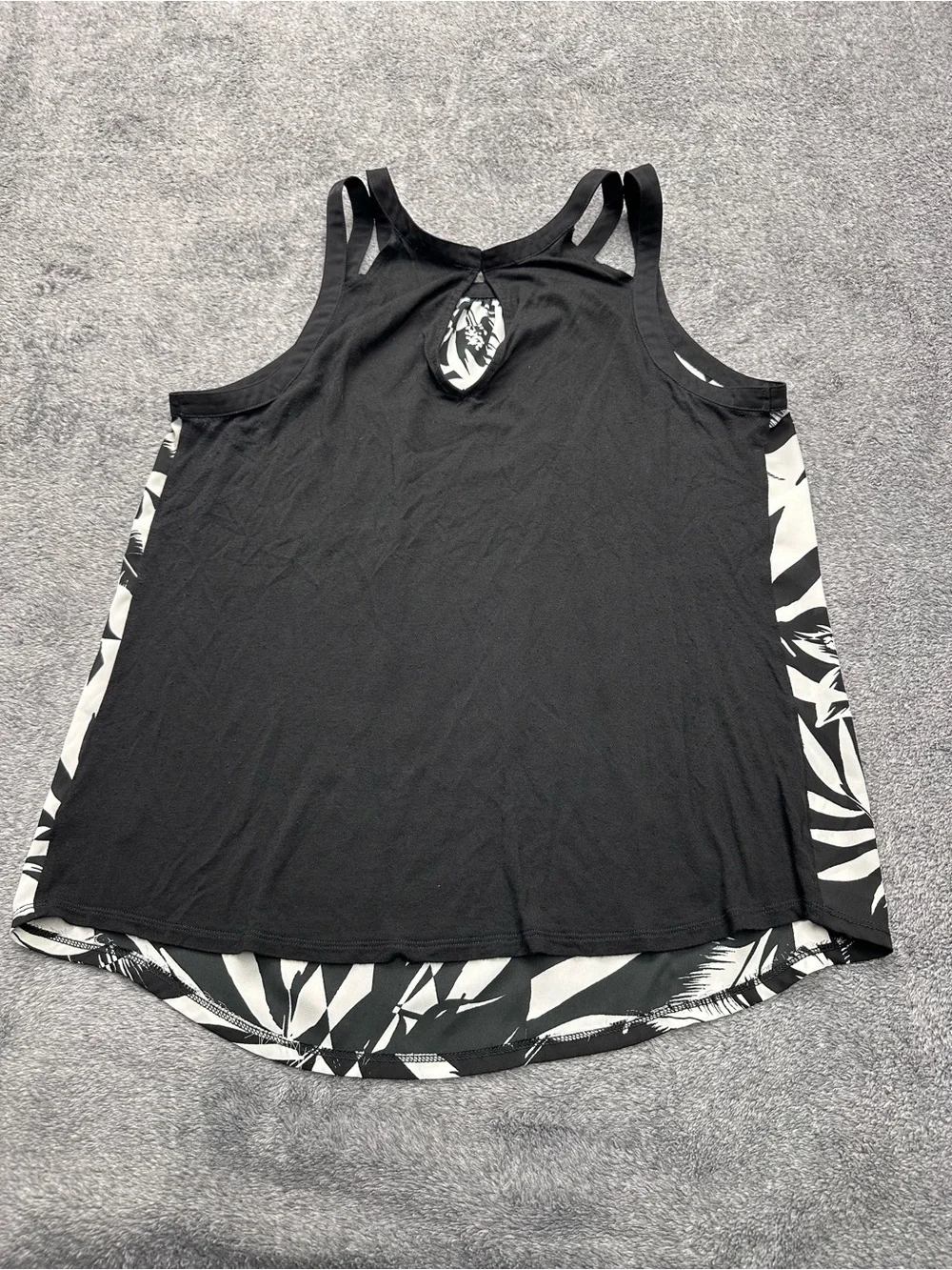 Express Black & White Floral Halter Tank